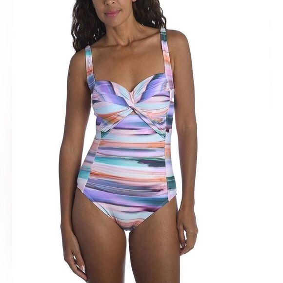 La Blanca MULTI Ocean Tides Mio Molded One-Piece Swimsuit - Picture 1 of 12